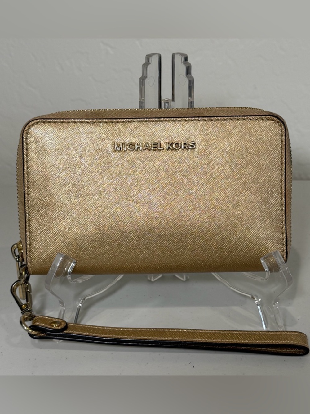 Michael Kors Jet Set Saffiano Continental Wallet Gold